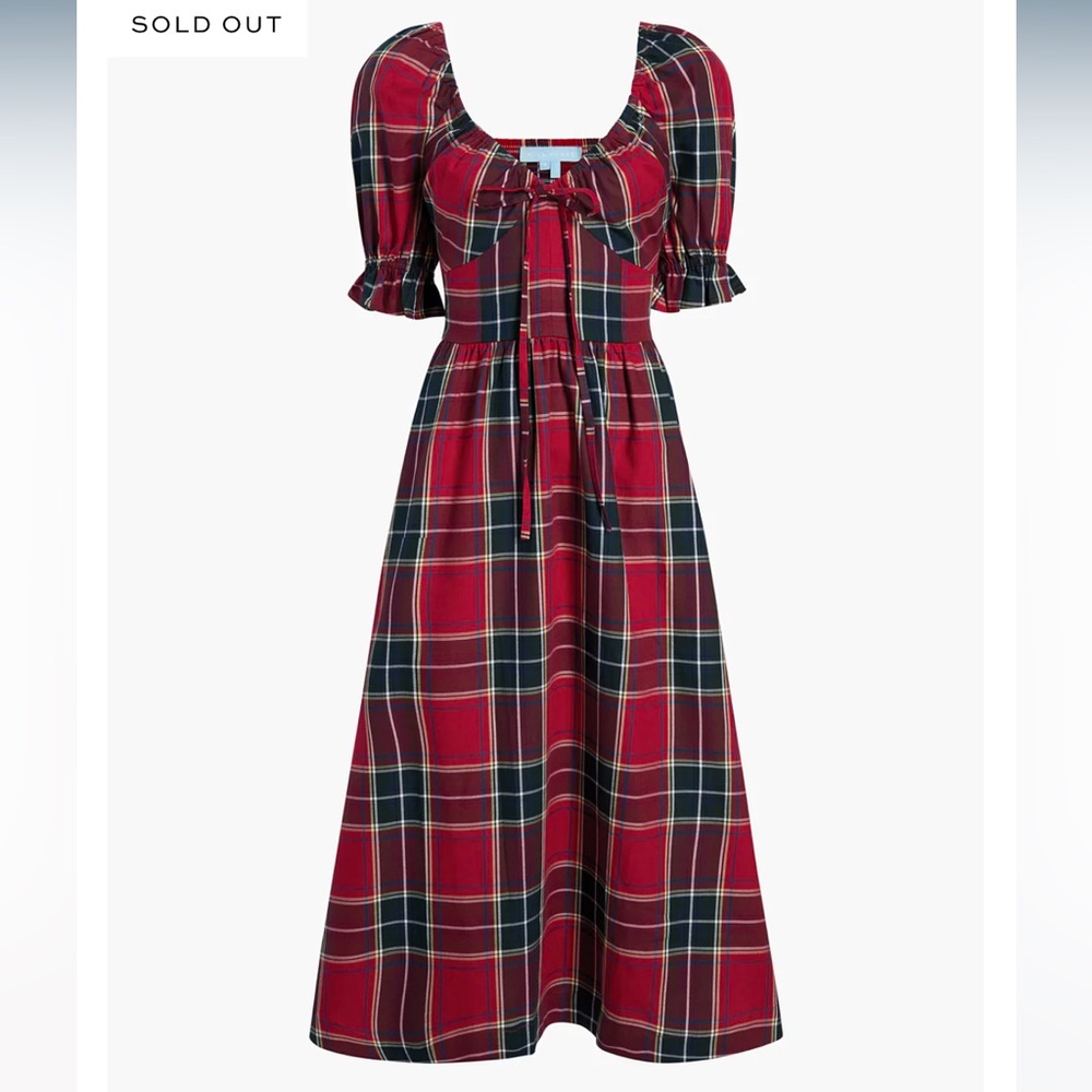Hill House Home The Ophelia Nap Dress in Red Tartan Size Large